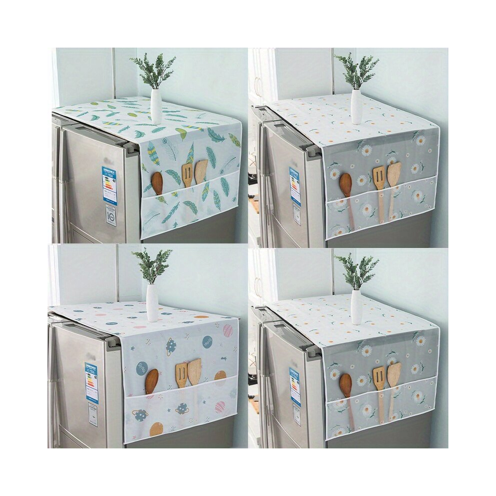 1pc Cartoon Pattern Refrigerator Dust Cover Multifunctional Storage Refrigerator Cover Household PEVA Waterproof Refrigerator Cover Storage Hanging Ba-image-OPC-PCNZG7Z-NEW