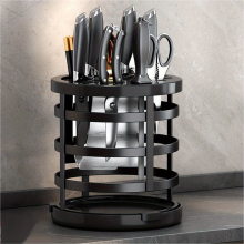 1pc Rotating Rack Home Kitchen Knives Kitchenware Stainless Steel Storage Rack Countertop Multifunctional Draining Shelf Kitchen Accessories 19 99 23