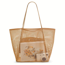 1pc Outdoor Beach Mesh Bag Shopping Bag For Men And Women Swimming Beach Bag Portable Single Shoulder Storage Bag Diagonal Cross Bag Daily Outing Vers