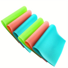 3 6pcs Moisture Proof and Anti Slip Refrigerator Shelf Mats Cleanable and Dust for Top Freezer Glass Shelf Cabinet Drawer and Kitchen Table in Pink Gr