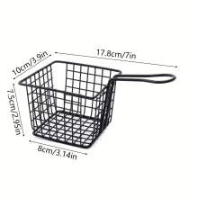 1pc Stainless Steel Mini Fried Food Basket Perfect for Cooking French Fries and Storing Kitchen Items