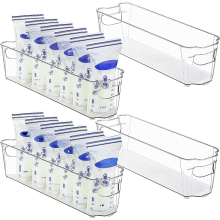 1pc Breastmilk Storage Container Transparent Clear Freezer And Fridge Organizer Bins Plastic Storage Bins For Breast Milk Baby Pouches Formula Bottles