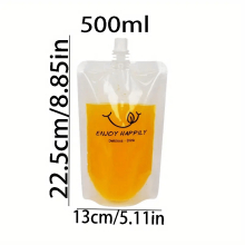 5 20pcs Clear PET Plastic Water Bags for Outdoor Summer Drinks Disposable Juice Bags with Letter Graphic