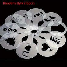 16pcs Coffee Decoration Stencils Plastic Wiredrawing Die Fancy Coffee Printing Model Thickened Coffee Milk Foam Spray Template Home Kitchen Cafe Resta