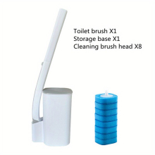 1set Disposable Toilet Brush Replacement Head Set Toilet Long handle Household Cleaning Set Disposable Toilet Brush Cleaning Tools