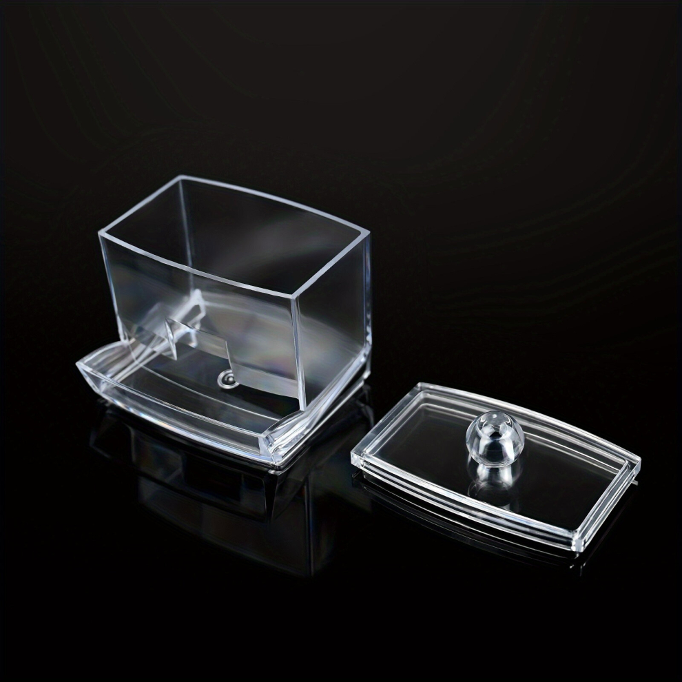 1pc Transparent Plastic Cotton Swabs Box Cotton Swabs Storage Holder Cotton Pads Holder Cotton Swab Balls Box Cotton Swabs Dispenser