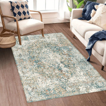 1pc Boho Distressed Persian Abstract Area Rug Soft Washable Anti Skid Waterproof Durable Living Room Bedroom Carpet for Home Decor