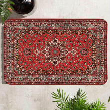 1pc Persian Pattern Sponge Mat Vintage Floral Area Rugs Floor Mat For Living Room Anti Slip Hallway Balcony Carpet Entrance Doormat Plush Non slip Rug