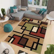 1pc Modern Geometric Living Room Bohemian Carpet Suitable For Living Room Bedroom Office Dining Room Persian Bohemian Carpet Washable Waterproof Anti