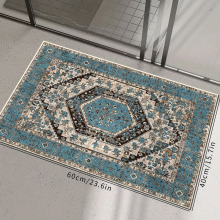 1pc Boho Kitchen Floor Mat Vintage Persian Style Machine Washable Runner Rug Cushioned Anti Fatigue Kitchen Rug Waterproof Non Slip Kitchen Rug Bedsid