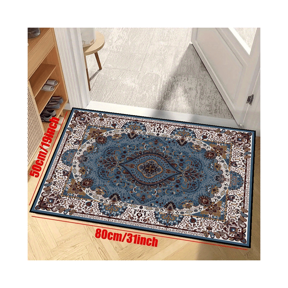 1pc Eco Friendly Vintage Boho Area Rug Stain Resistant Non Shedding Low Pile Carpet for High Traffic Areas Machine Washable Perfect for Living Room Be-image-OPC-PCNZRDT-NEW