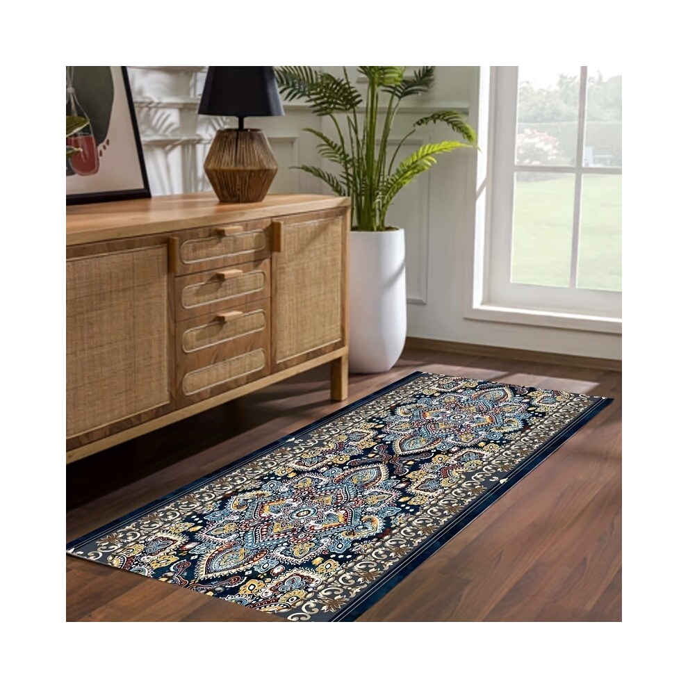 1pc Faux Silk TPR Bottom Mat Soft Skin friendly Boho Hallway Rug Non slip Washable Foldable Suitable Mat For Hallway Bedroom Living Room Kitchen For L-image-OPC-PCNZRKD-NEW