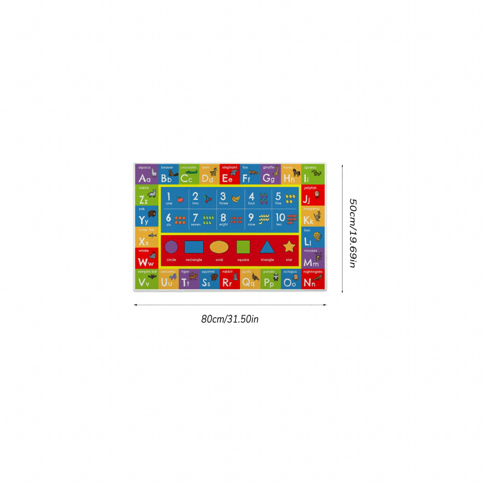 1pc Kids Rugs Playmats Educational Area Rugs Kids Play Mat Carpet For Learning Numbers Kids Crawling Mat Graphics And Words For Child Classroom Rugs B
