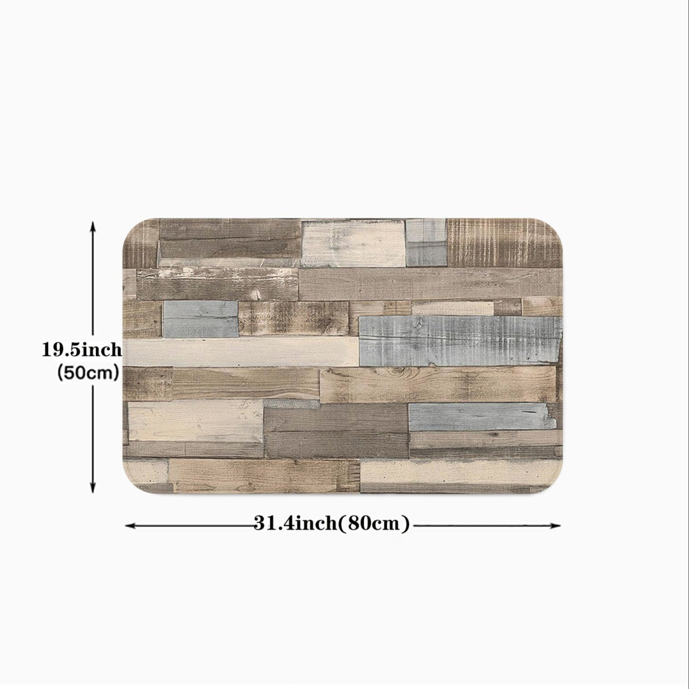 1pc Wooden Pattern Kitchen Rug Polyester Anti slip Kitchen Mat For Kitchen Farmhouse Home Decor-image-OPC-PCNZRSD-NEW