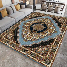 1pc Large Area Rug For Living Room Vintage Persian Velvet Rug Non slip Soft And Comfortable Polyester Fiber Mat Washable Anti fatigue Sofa Floor Mat F