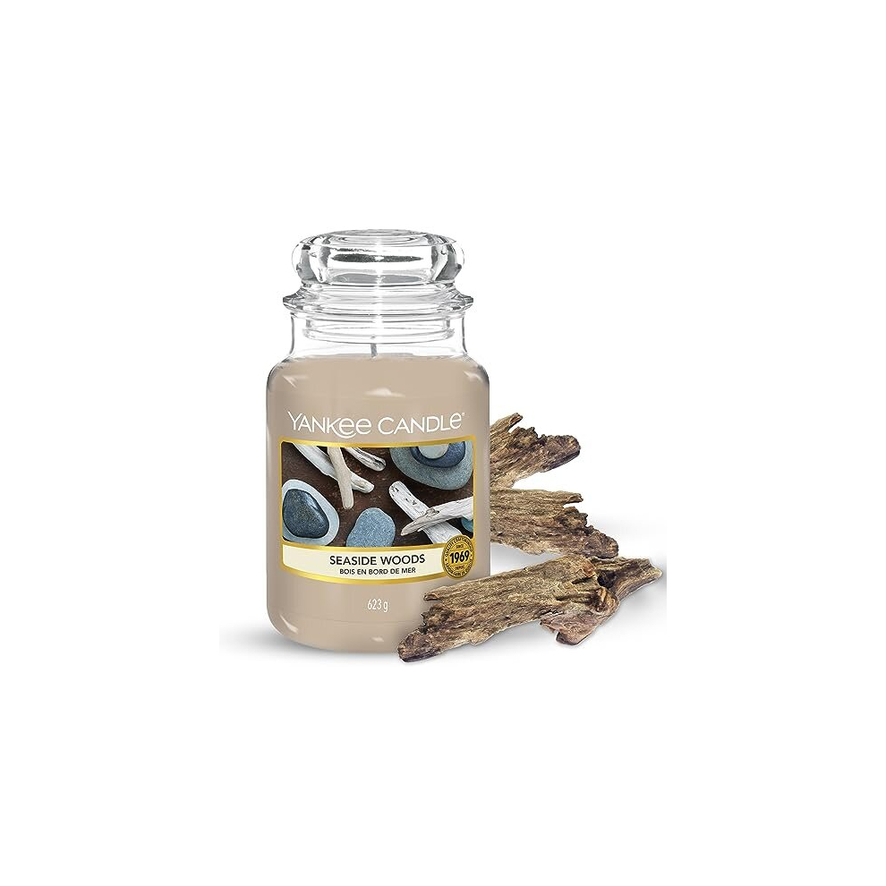 Yankee Candle Scented Candle, Seaside Woods Large Jar Candle, Burn Time: Up to 150 Hours