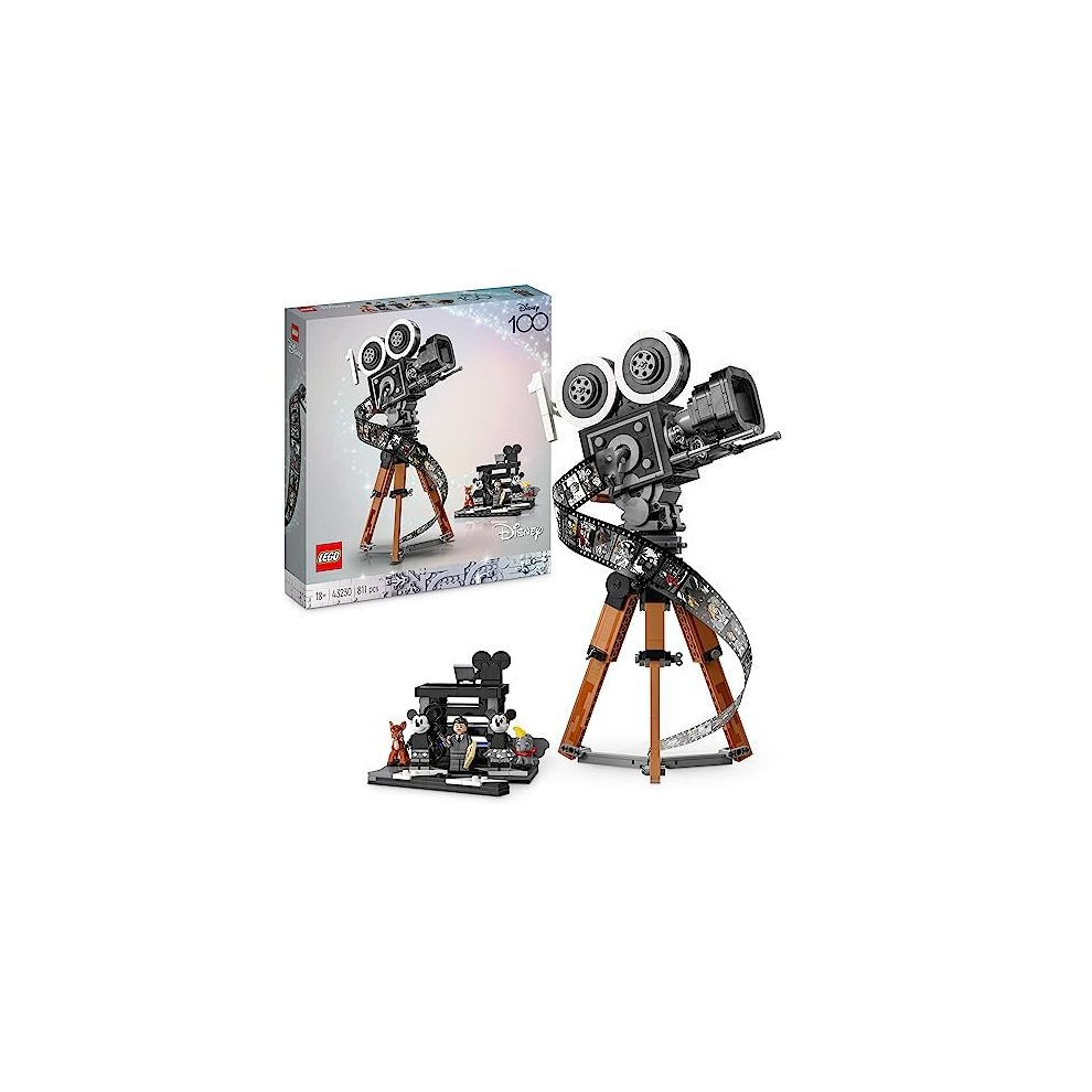 LEGO 43230 Disney Walt Disney Tribute Camera, 100th Anniversary Memorabilia Set for Adults with Mickey and Minnie Mouse Minifigures 