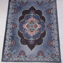 1pc Persian Gray Floral Print Area Rug Vintage Bohemian Floor Mat for Modern Home Decor Machine Washable & Room Decoration