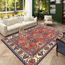 1pc Vintage Persian Square Rug Bohemian Area Rug Machine Washable No Slip Floor Carpet For Bedroom Indoor Floor Kithen Fall Home Decor