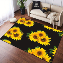 1pc Yellow Sunflowers Area Rugs Modern Painting Flower Pattern Carpet Machine Washable Floor Carpet Non Slip Carpet Indoor Carpet Modern Living Room B