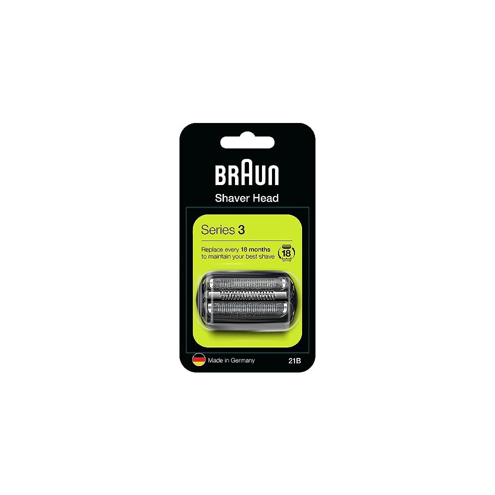 Braun Series 3 Electric Shaver Replacement Head, Compatible With All Series 3 Electric Shavers, 21B, Black