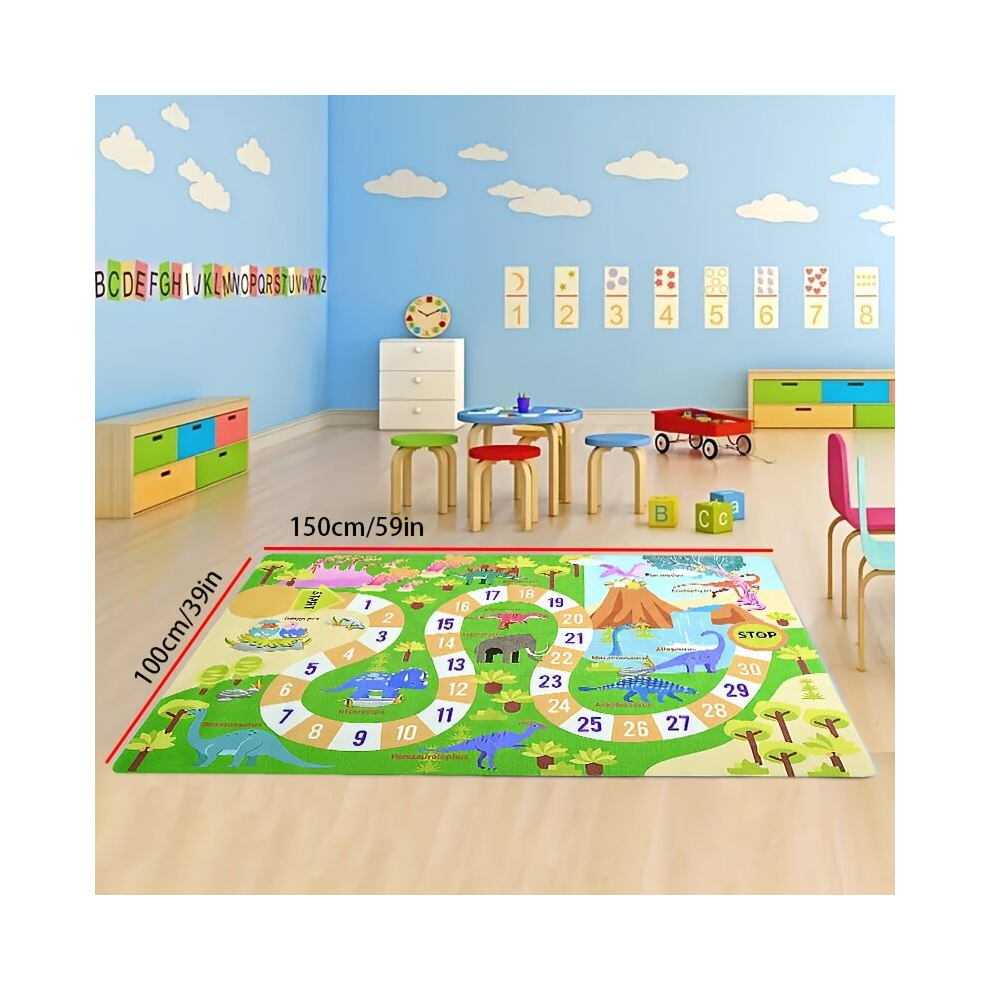 1pc Large Kids Play Mat Dinosaur Animal Rugs For Kids Bedroom Dinosaur Room Decor For Boys Nursery Dinosaur Number Rug Educational Learning Area Rugs