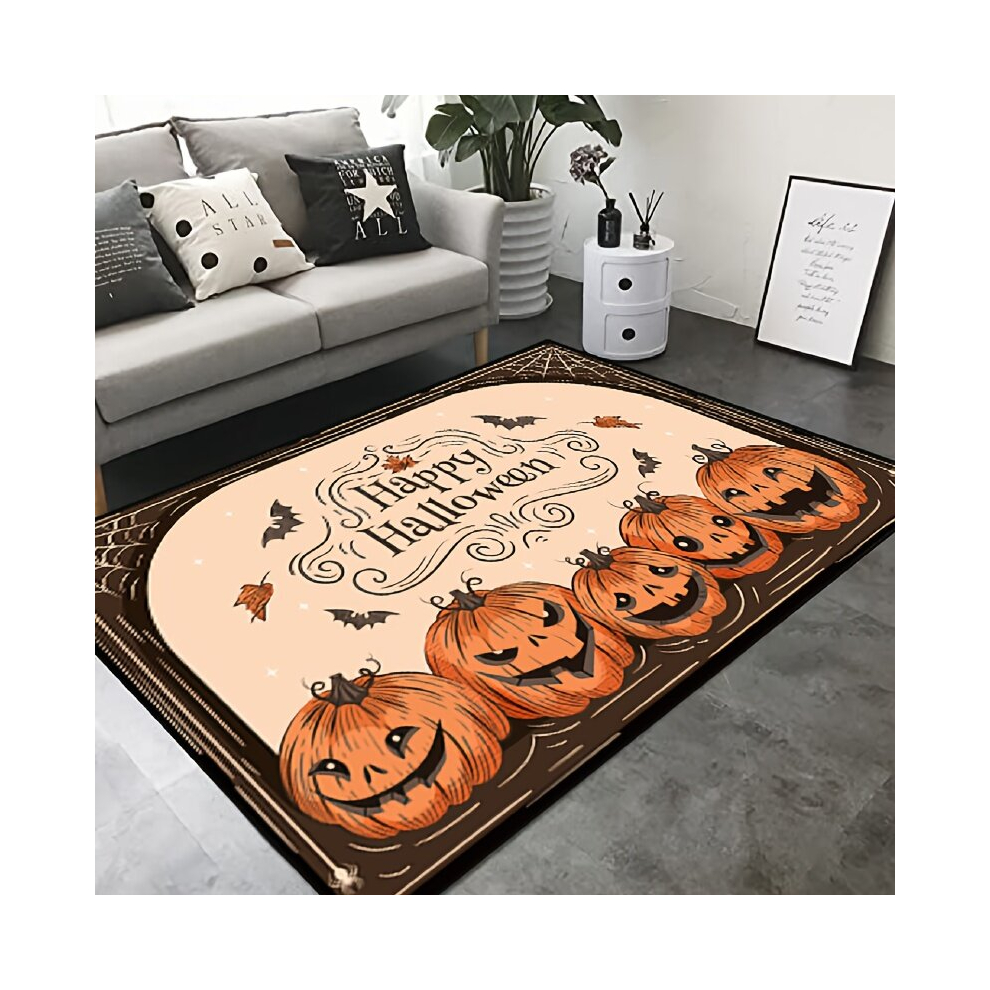 1pc Pumpkin Demon Pattern Halloween Carpet Non Slip Easy to Clean and Dirt Resistant for Living Room Bedroom Dining Room Kitchen Game Hall Office Area-image-OPC-PCNZT2G-NEW