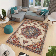 1pc Boho Persian Rug Non Slip Washable and Stain Resistant Area Carpet for Bedroom Dining Room and Living Room Retro Style Indoor Carpet with Anti Ski