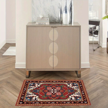 1pc Non Slip Red Persian Oriental Area Rug for Laundry Room and Hallway Machine Washable and Durable