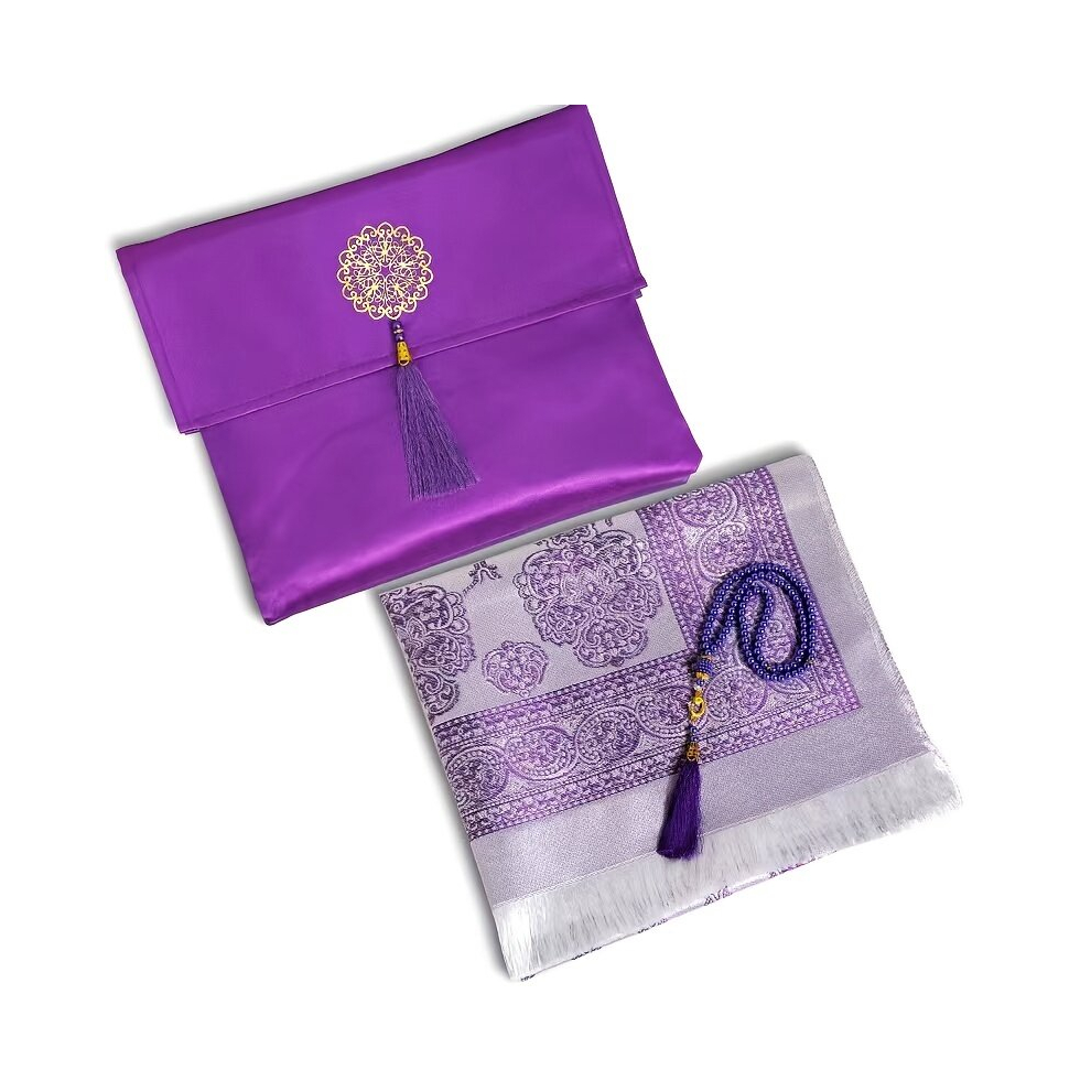 1Pc Muslim Prayer Rugs Prayer Mat Prayer Rug Prayer Mats Muslim Portable Prayer Mat Travel Prayer Mat With Prayer Beads Ramadan Gift Sajadah Islamic F 885675689299