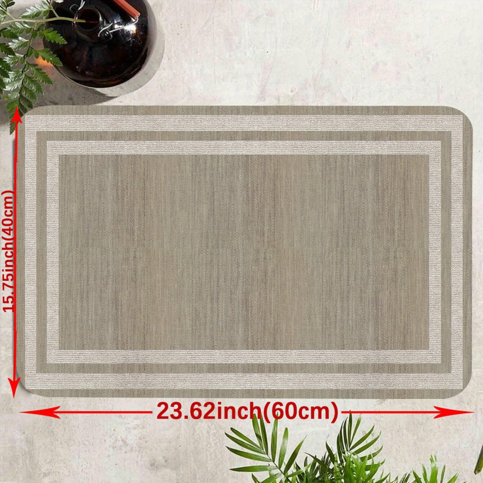 1pc Geometric Border Pattern Kitchen Floor Mat Printed Polyester Non Slip Floor Mat Bathroom Rug Living Room Bedroom Entrance Door Mat Room Decor Bath-image-OPC-PCNZTJJ-NEW