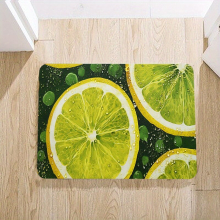 1pc Flannel Kitchen Runner Rug Lemon Strip Carpet Kitchen Non Slip Mat Bedside Bathroom Floor Mat Farm Decor Room Decor Home Decor