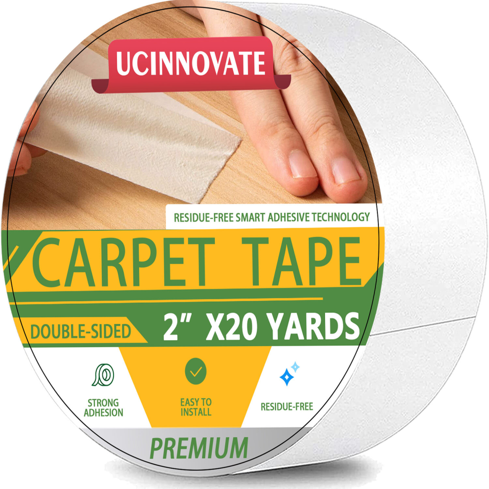 1Pc Double Sided Carpet Tape For Area Rugs Carpets Heavy Duty Sticky Tape 2 X20 Yards Purpose Rug Tape High Adhesive And Removable Ideal For Area Rugs 885675692930