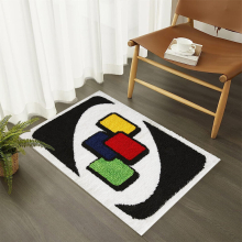 1pc Funky Retro Throw Area Rugs Non Slip Washable Modern Abstract Unique Bathroom Bedroom Rugs Fluffy Soft Small Rugs For Entryway Indoor Funny Housew