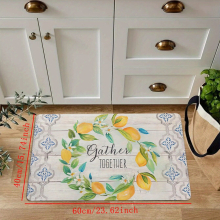 1pc Non Slip Lemon Kitchen Mat Patterned Indoor Floor Rug for Home Decor and Doormat