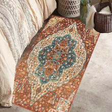 1pc Vintage Boho Area Rugs Distressed Persian Washable Non Slip Low Pile Carpet for Living Room Bedroom Dining Table Entrance Home Decor Room Decor