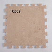 10pcs Plush Puzzle Foam Floor Mat Bay Window Mat Seat Mat Square Interlocking Carpet Fluffy Area Rug Protective Anti Slip Comfort Seat Pads Foam Floor