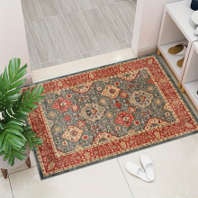 1pc Vintage Pattern Floor Mat Non slip Persian Style Bath Rug Machine Washable Bath Mat Welcome Door Carpet For Home Living Room Bathroom Home Decor