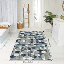 1pc Modern Geometric Area Rug Persian Anti fatigue Kitchen Rug Boho Vintage Area Rug Soft Faux Sheepskin Floor Mat Non Slip Machine Washable Carpet La