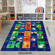 1pcs Early Educational Rugs Small Animal Printed Floor Mats Alphabet Words Educational Floor Mats Non slip Floor Mats For Boys And Girls Bedroom Decor