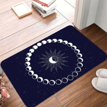 1pc Moon Pattern Rug Modern Polyester Square Carpet For Home Office Bedroom Living Room Indoor Machine Wash