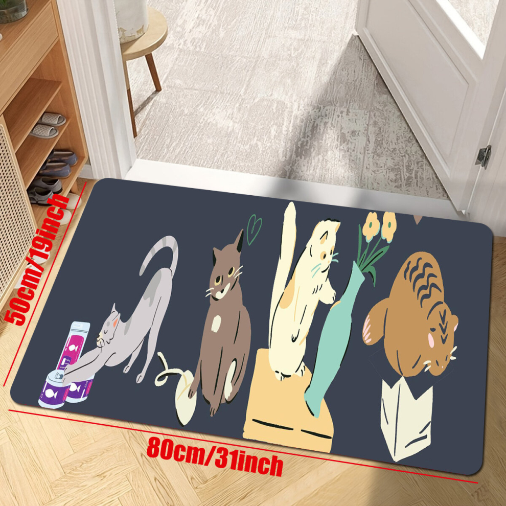 1pc Cat Kitchen Rug Soft proof Waterproof Non Slip Absorbent Washable Carpet for Kitchen Hallway Home Office Sink Laundry-image-OPC-PCNZWRD-NEW