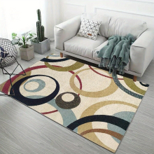 1pc Square Geometric pattern Area Rug Red Circle Pattern Carpet Non slip Water Absorbent Bedroom Decoration Soft Fluffy Carpet Can Be Used For Carpets