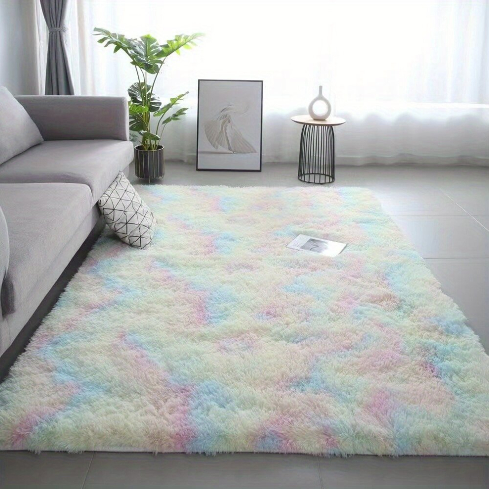 1pc Tie Dye Plush Rug Soft Square Plush Rug Decorative Throw Rug For Bedroom Living Room 47 24 62 99in 120-image-OPC-PCNZX2T-NEW