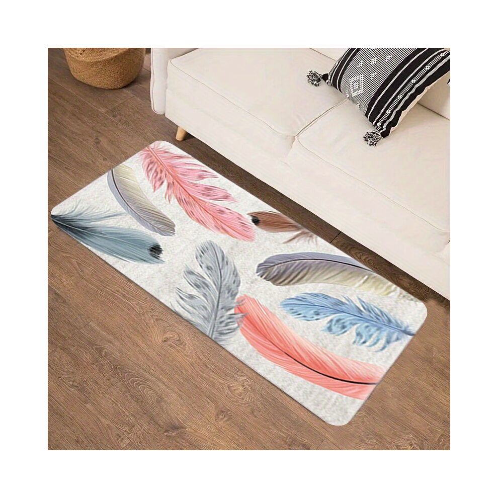 1pc 3D Light Feather Carpet Thickened 0 39inch Floor Mat Bedroom Bedside Carpet Home Living Room Decoration Sofa Blanket-image-OPC-PCNZVD9-NEW