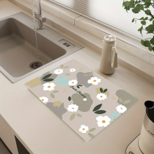 1pc Durable Drying Pad Diatom Mud Quick Dry Protector Placemat Kitchen Countertop Antiskid Cup Mat Machine Washable Portable Heat Insulation Pad Absor