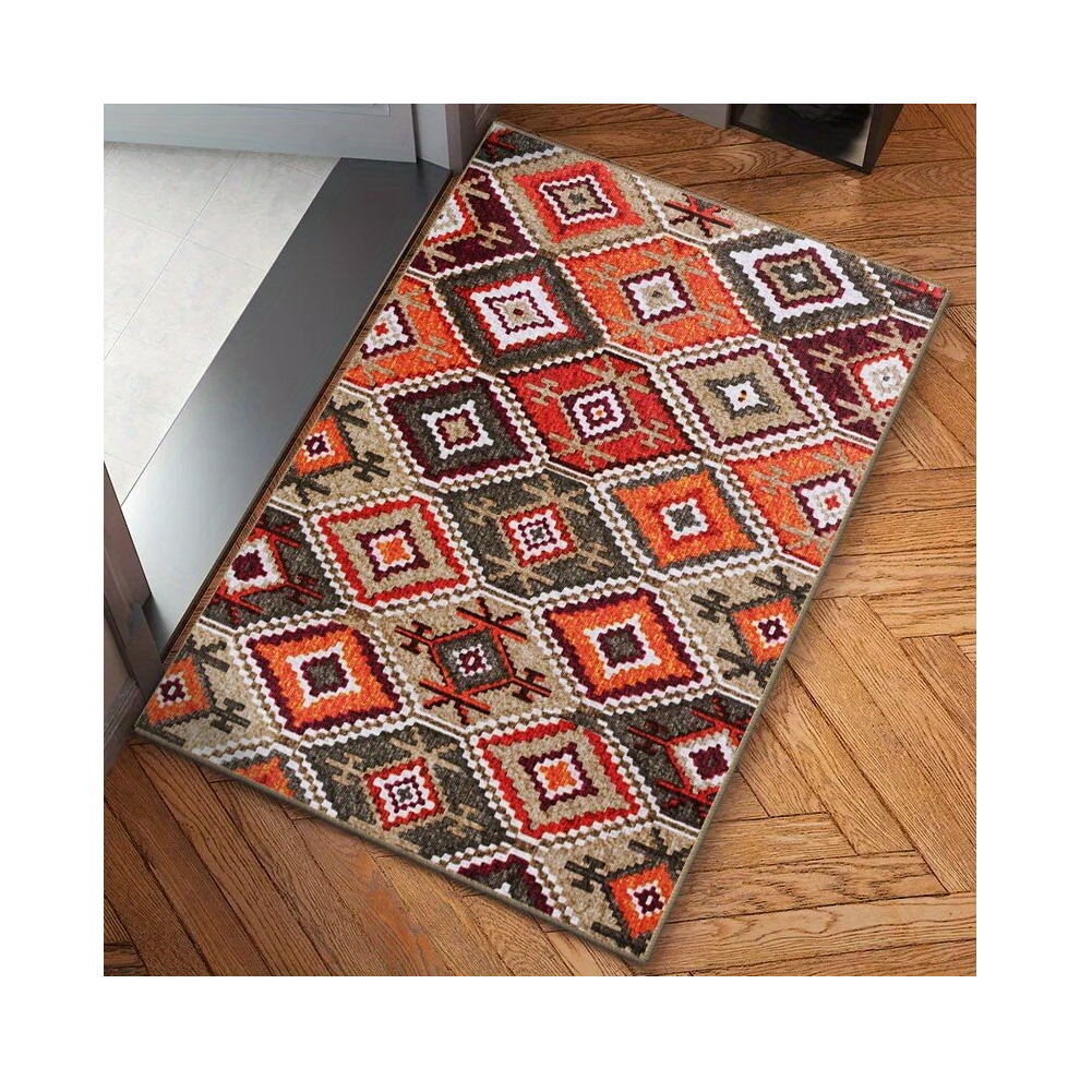 1pc Vintage Boho Shaggy Area Rug Soft Anti Fatigue Non Slip Washable Perfect for Living Room Bedroom Game Room Dormitory Entrance Welcome Door Mat Roo-image-OPC-PCNZXTG-NEW