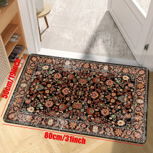 1pc Persian Anti fatigue Kitchen Mat Vintage Boho Anti Slip Hallway Balcon Polyester Carpet Absorbent Bath Mat Laundry Floor Mat Entrance Doormat Wash