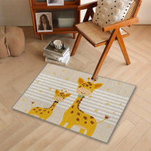 1pc Fabric Giraffe Pattern Rug Small Animal Pattern Carpet Mat Household Kitchen Mat Non slip proof Foot Mat Farm Rug Indoor Mat Doormat Door Rug Entr