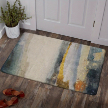 1pc Boho Floral Throw Rugs Small Area Rug Vintage Distressed Colorful Flowers Bouquet Faux Wool Shag Rug For Bedroom Dorm Bathroom Entryway Floor Carp
